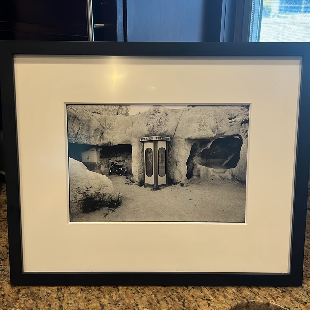 Telephone in the Desert photographed by David Carol, framed by the artist